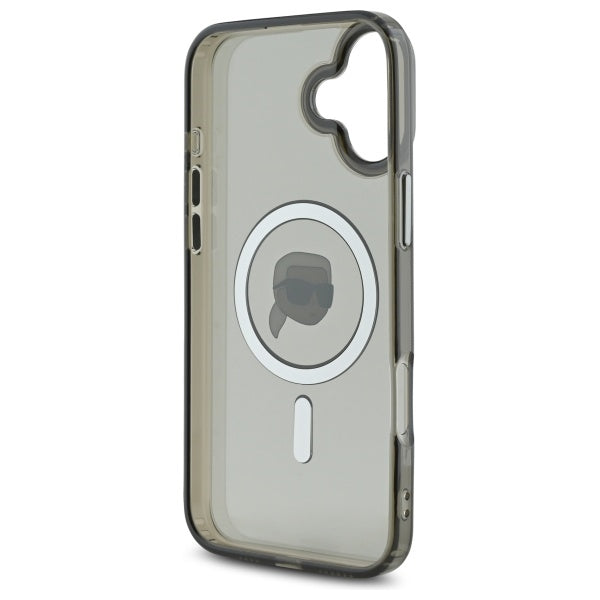 Karl Lagerfeld IML Metal Karl Head MagSafe iPhone 16 Case - Black