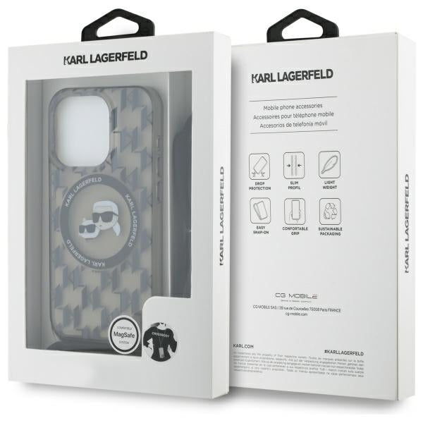 Karl Lagerfeld IML Crossbody Monogram Karl &amp; Choupette Head MagSafe Case for iPhone 16 Pro Max - Black
