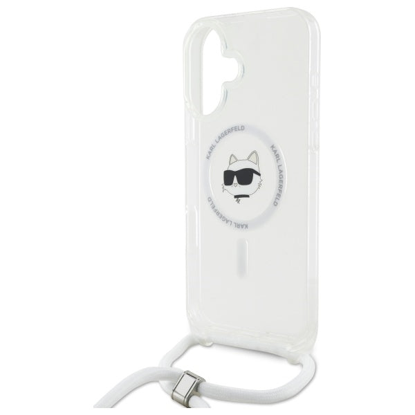 Karl Lagerfeld IML Choupette Head &amp; Cord Magsafe iPhone 16 Case - Clear