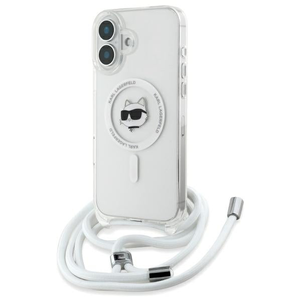 Karl Lagerfeld IML Choupette Head & Cord Magsafe iPhone 16 Case - Clear