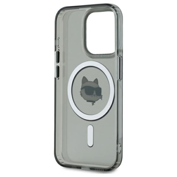 Karl Lagerfeld KLHMP15LHLSCHK iPhone 15 Pro 6.1" black/black hardcase IML Metal Choupette Head MagSafe