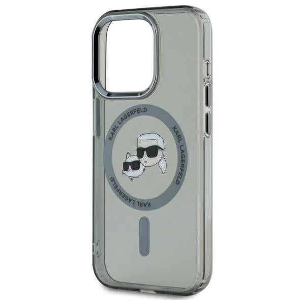 Karl Lagerfeld KLHMP15LHLSKCK iPhone 15 Pro 6.1" black/black hardcase IML Metal Karl&amp;Choupette Head MagSafe