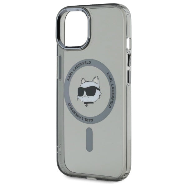 Karl Lagerfeld KLHMP15SHLSCHK iPhone 15 6.1" black/black hardcase IML Metal Choupette Head MagSafe