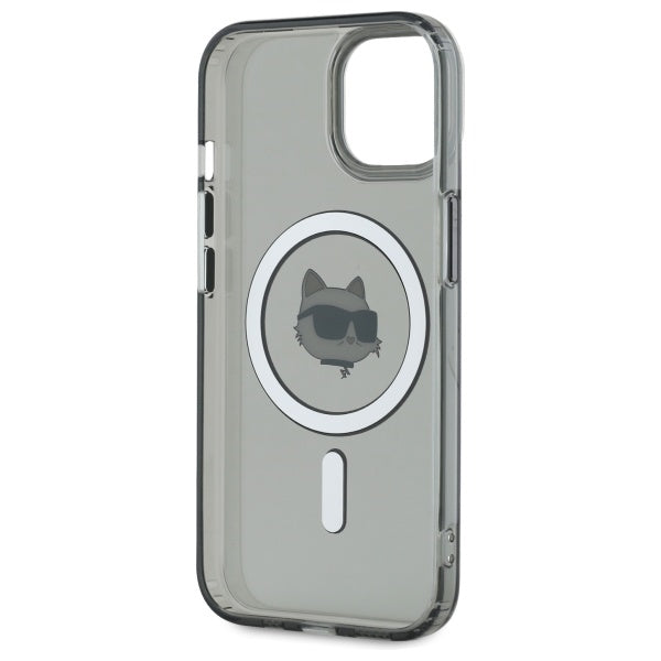 Karl Lagerfeld KLHMP15SHLSCHK iPhone 15 6.1" black/black hardcase IML Metal Choupette Head MagSafe
