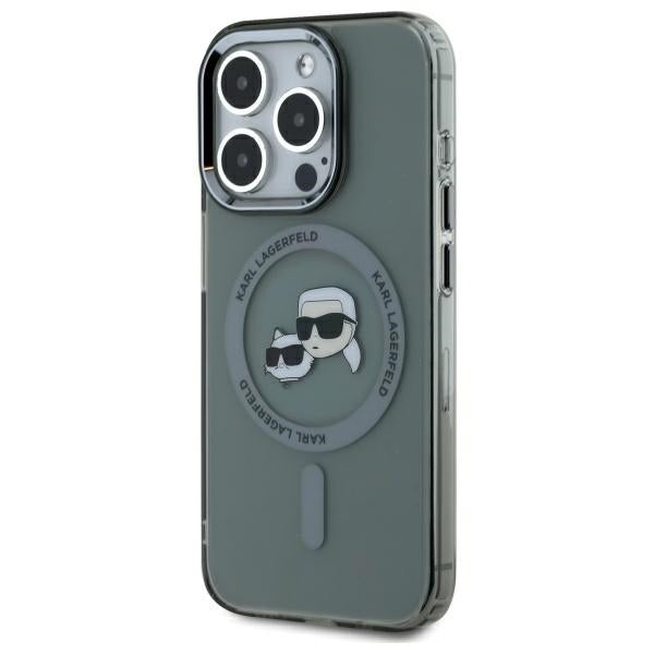 Karl Lagerfeld KLHMP15XHLSKCK iPhone 15 Pro Max 6.7" black/black hardcase IML Metal Karl&Choupette Head MagSafe