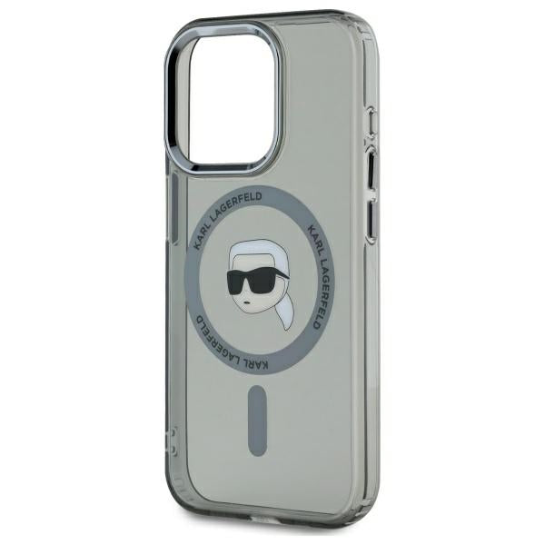 Karl Lagerfeld KLHMP15XHLSKIK iPhone 15 Pro Max 6.7" black/black hardcase IML Metal Karl Head MagSafe