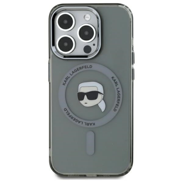 Karl Lagerfeld KLHMP15XHLSKIK iPhone 15 Pro Max 6.7" black/black hardcase IML Metal Karl Head MagSafe