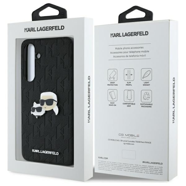 Karl Lagerfeld KLHCS24FEPGKLKCPK Sam S24 FE S721 black/black hardcase Monogram Karl&amp;Chaoupette Head Pin