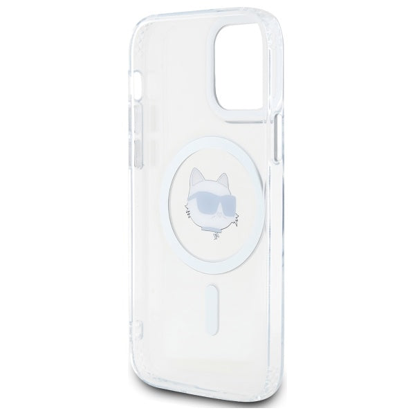 Karl Lagerfeld IML Metal Choupette Head MagSafe iPhone 12 Case - White