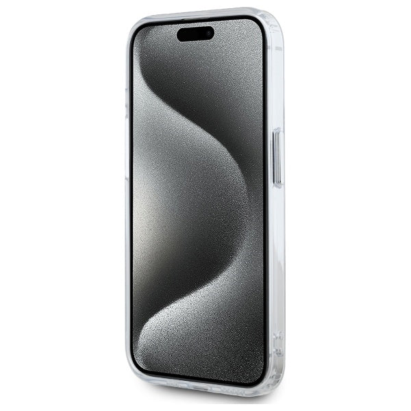 Karl Lagerfeld IML Metal Karl&amp;Choupette Head MagSafe iPhone 15 Pro Case - White