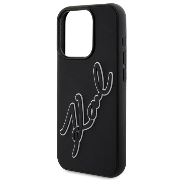 Karl Lagerfeld 3D Rubber Signature case for iPhone 15 Pro Max - black
