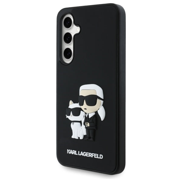 Karl Lagerfeld 3D Rubber Karl&amp;Choupette Case for Samsung Galaxy S24 FE - Black