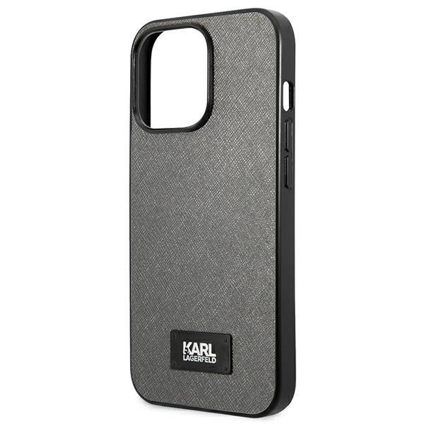 Karl Lagerfeld Saffiano Plaque case for iPhone 13 Pro / 13 6.1" - silver