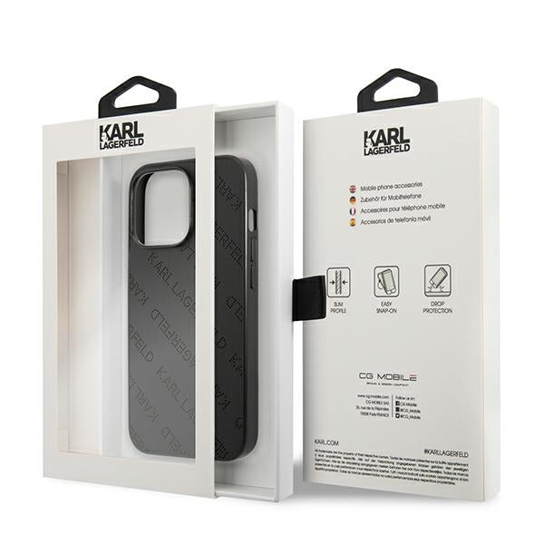 Karl Lagerfeld Perforated Allover iPhone 13 Pro Max 6.7" Case - Black