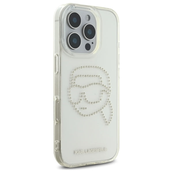 Karl Lagerfeld KLHCP16XHKHDCELT iPhone 16 Pro Max 6.9" transparent hardcase IML Rhinestones Karl Head
