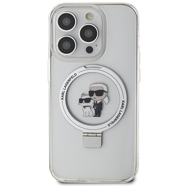 Karl Lagerfeld KLHMP15LHMRSKCH iPhone 15 Pro 6.1" white/white hardcase Ring Stand Karl&Choupette MagSafe