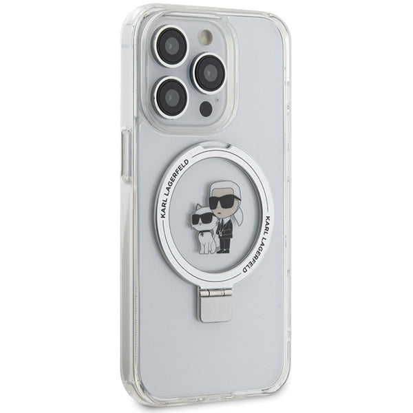 Karl Lagerfeld KLHMP15LHMRSKCH iPhone 15 Pro 6.1" white/white hardcase Ring Stand Karl&amp;Choupette MagSafe