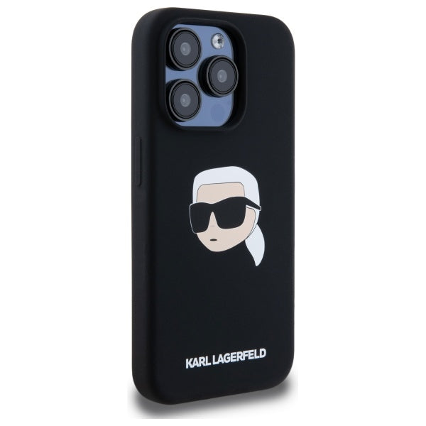 Karl Lagerfeld KLHMP15LSKHPPLK iPhone 15 Pro 6.1" black/black hardcase Silicone Karl Head Print MagSafe