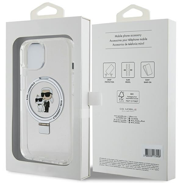 Karl Lagerfeld KLHMP15MHMRSKCH iPhone 15 Plus / 14 Plus 6.7" white/white hardcase Ring Stand Karl&amp;Choupette MagSafe