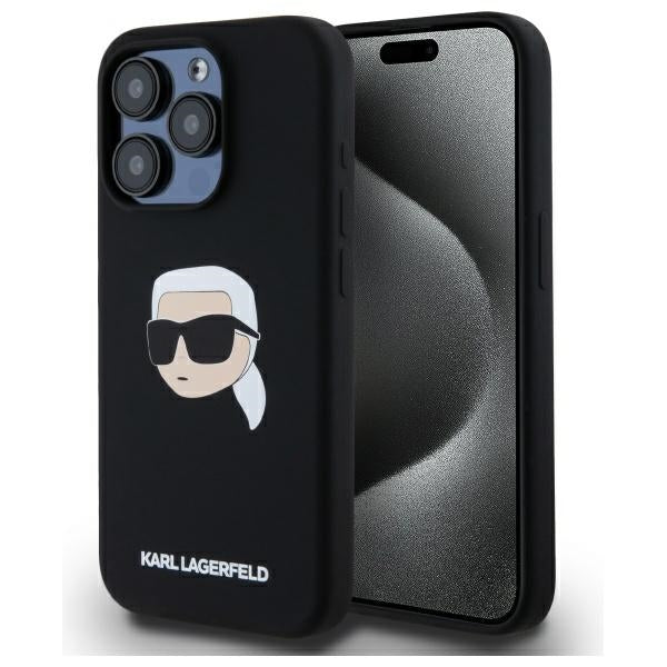 Karl Lagerfeld KLHMP15XSKHPPLK iPhone 15 Pro Max 6.7" black/black hardcase Silicone Karl Head Print MagSafe