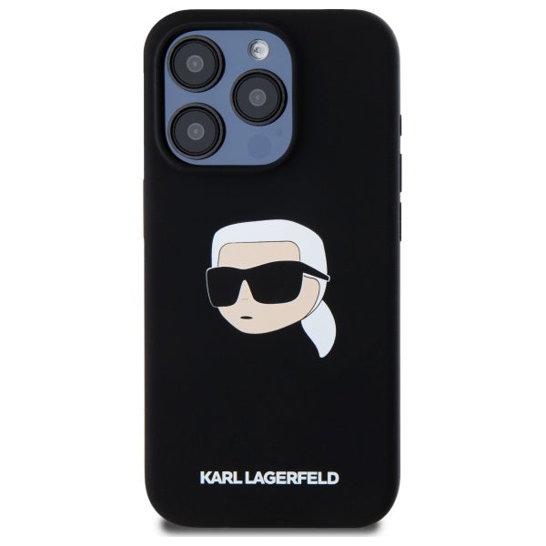 Karl Lagerfeld KLHMP15XSKHPPLK iPhone 15 Pro Max 6.7" black/black hardcase Silicone Karl Head Print MagSafe
