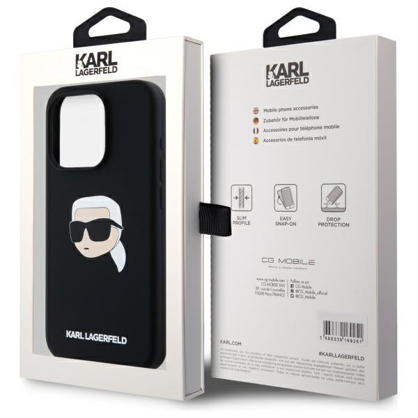 Karl Lagerfeld KLHMP15XSKHPPLK iPhone 15 Pro Max 6.7" black/black hardcase Silicone Karl Head Print MagSafe