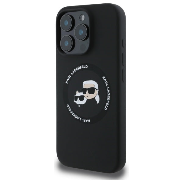 Karl Lagerfeld KLHMP16XSKCHTCK iPhone 16 Pro Max 6.9" black/black hardcase Silicone Karl&amp;Choupette Heads MagSafe