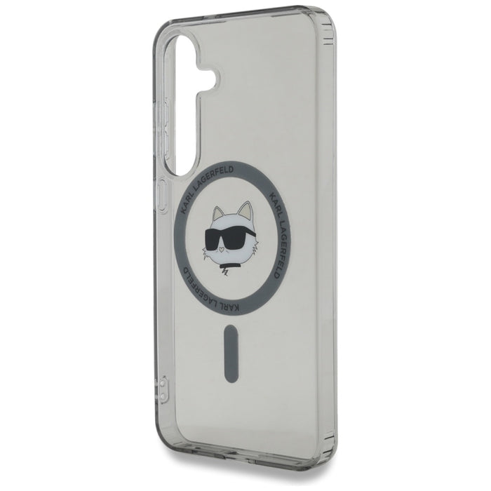 Karl Lagerfeld Button Choupette Head Printed Logo MagSafe Samsung Galaxy S25 case black