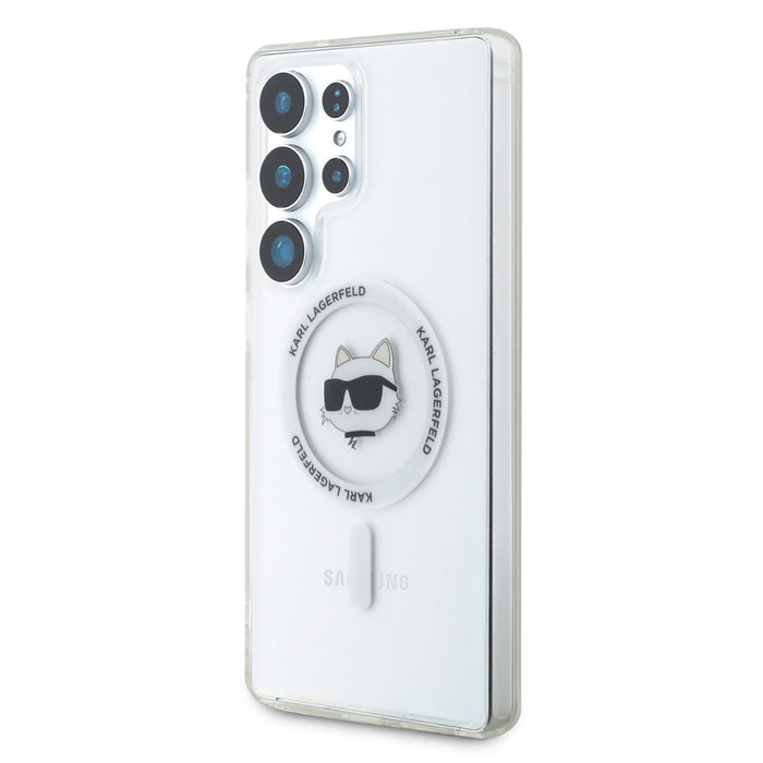 Case Karl Lagerfeld Button Choupette Head Printed Logo MagSafe Samsung Galaxy S25 Ultra white