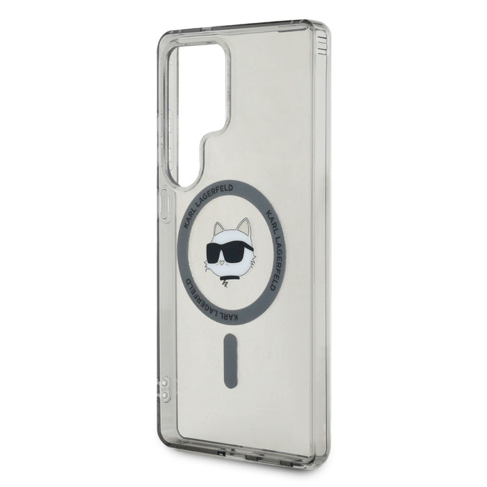 Karl Lagerfeld Button Choupette Head Printed Logo MagSafe Samsung Galaxy S25 Ultra case black