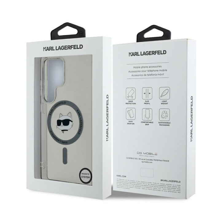 Karl Lagerfeld Button Choupette Head Printed Logo MagSafe Samsung Galaxy S25 Ultra case black