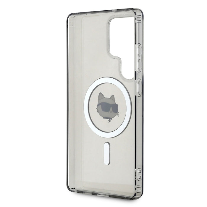 Karl Lagerfeld Button Choupette Head Printed Logo MagSafe Samsung Galaxy S25 Ultra case black