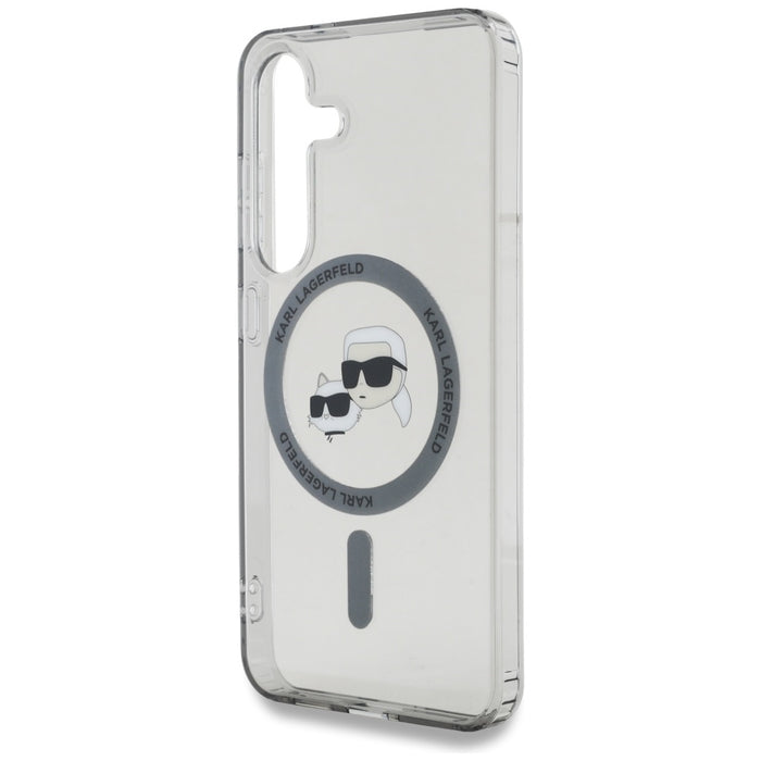 Karl Lagerfeld Button Karl &amp; Choupette Heads Printed Logo MagSafe Samsung Galaxy S25 Plus case black