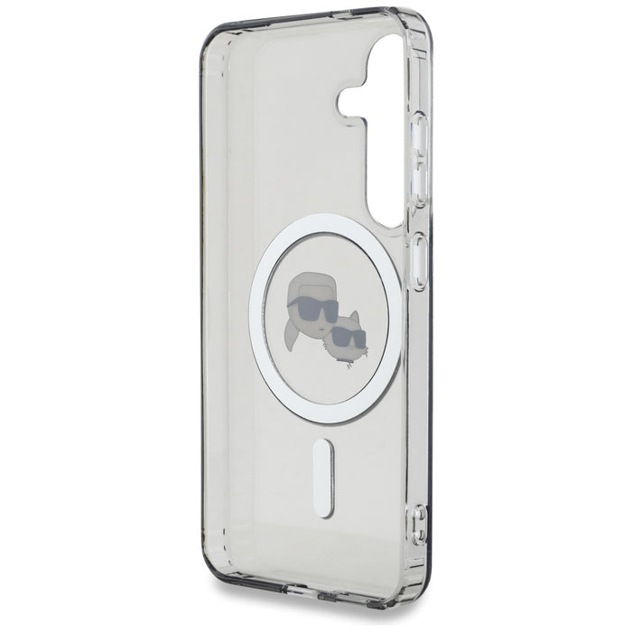 Karl Lagerfeld Button Karl &amp; Choupette Heads Printed Logo MagSafe Samsung Galaxy S25 Plus case black