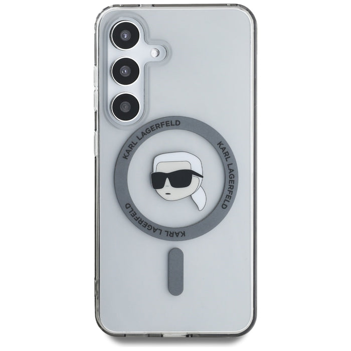 Case Karl Lagerfeld Button Karl Head Printed Logo MagSafe Samsung Galaxy S25 black