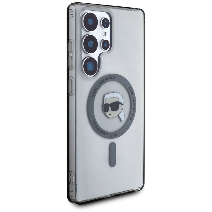 Case Karl Lagerfeld Button Karl Head Printed Logo MagSafe Samsung Galaxy S25 Ultra black