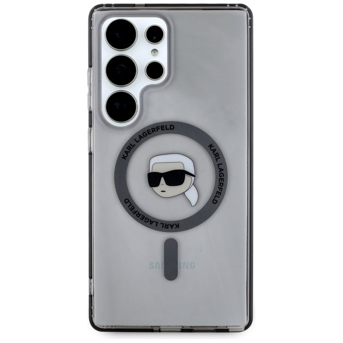 Case Karl Lagerfeld Button Karl Head Printed Logo MagSafe Samsung Galaxy S25 Ultra black