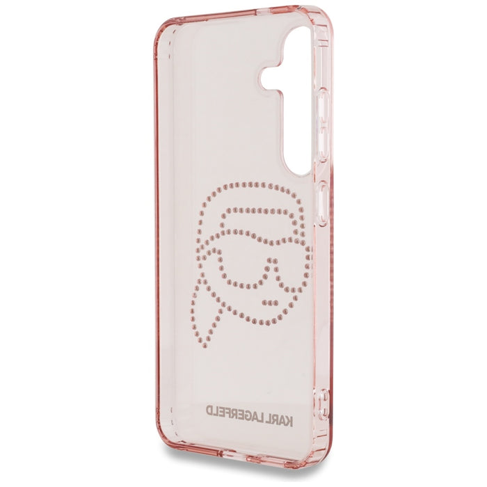 Karl Lagerfeld Rhinestones K. Head Logo Samsung Galaxy S25 Case Pink
