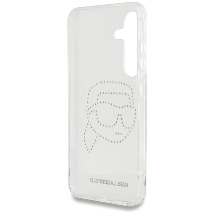 Case Karl Lagerfeld Rhinestones Karl Head Logo Samsung Galaxy S25 transparent