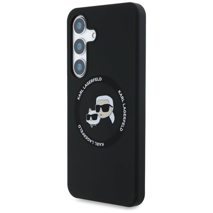 Karl Lagerfeld Silicone Double Heads And Circle MagSafe Samsung Galaxy S25 Plus case black