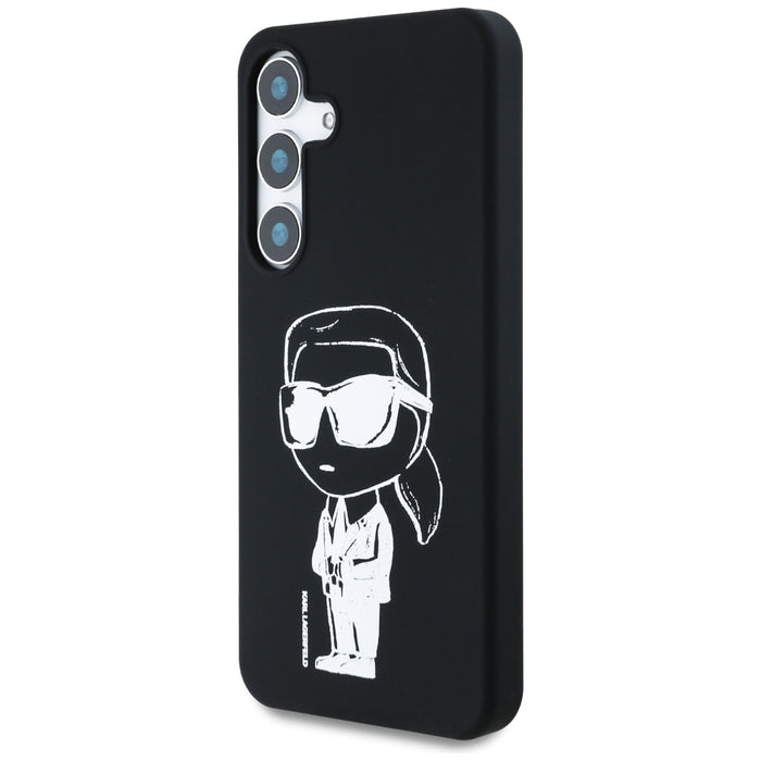 Case Karl Lagerfeld Silicone Graffiti Ikonik Printed Logo MagSafe Samsung Galaxy S25 black