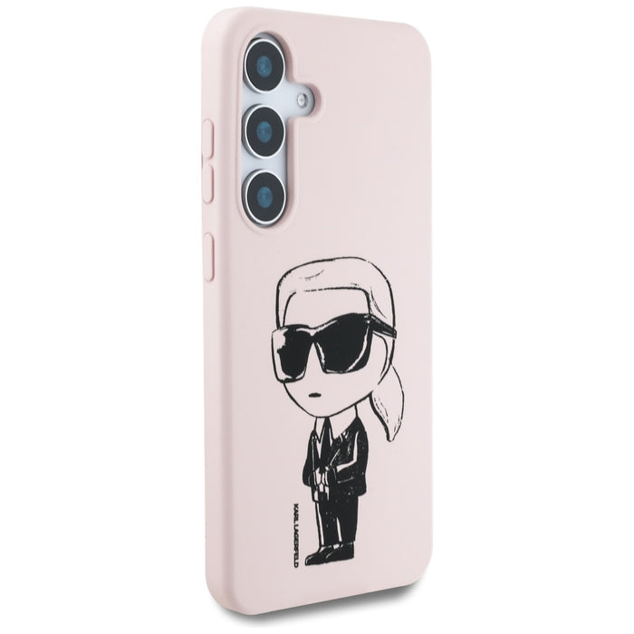 Case Karl Lagerfeld Silicone Graffiti Ikonik Printed Logo MagSafe Samsung Galaxy S25 pink