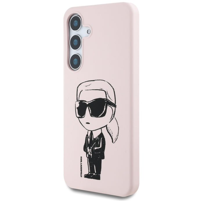 Case Karl Lagerfeld Silicone Graffiti Ikonik Printed Logo MagSafe Samsung Galaxy S25 pink