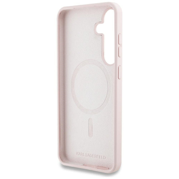 Case Karl Lagerfeld Silicone Graffiti Ikonik Printed Logo MagSafe Samsung Galaxy S25 pink