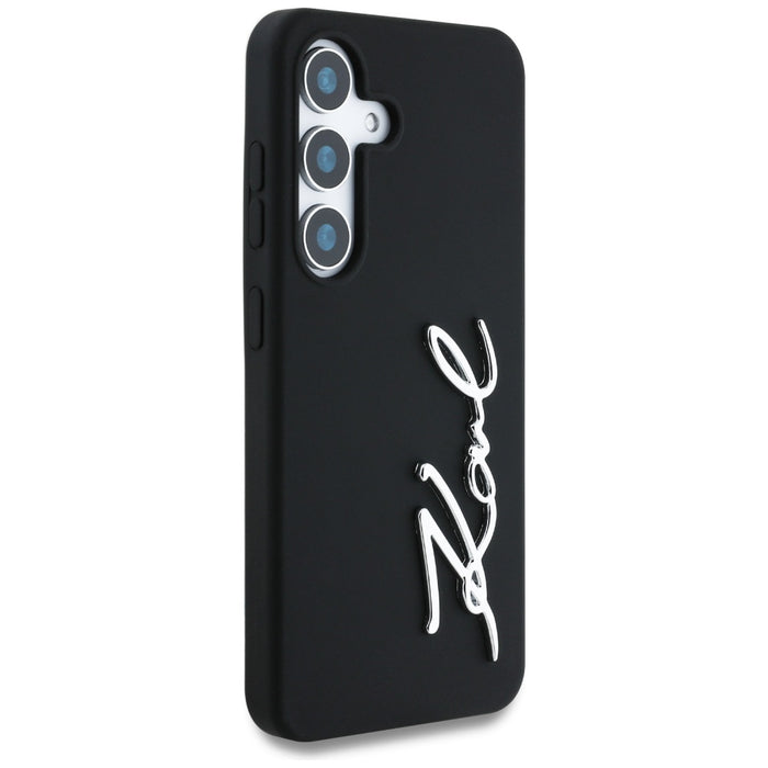 Case Karl Lagerfeld Silicone Metal Signature Logo Samsung Galaxy S25 black