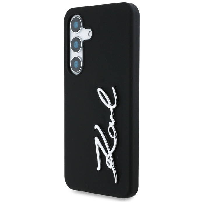 Case Karl Lagerfeld Silicone Metal Signature Logo Samsung Galaxy S25 black