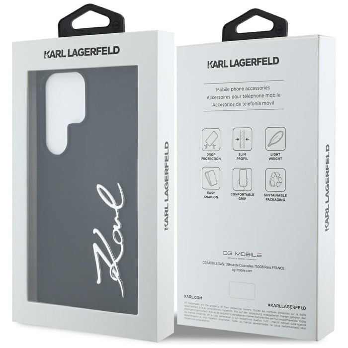 Case Karl Lagerfeld Silicone Metal Signature Logo Samsung Galaxy S25 Ultra black