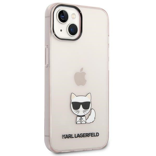 Karl Lagerfeld Transparent Choupette Body Case for iPhone 14 Plus / 15 Plus 6.7" - Pink