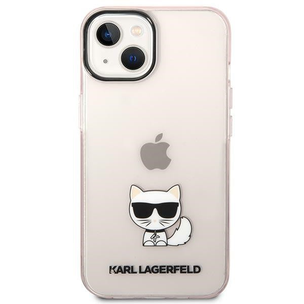 Karl Lagerfeld Transparent Choupette Body Case for iPhone 14 Plus / 15 Plus 6.7" - Pink