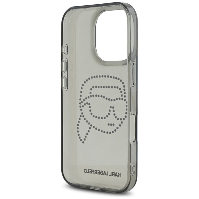 Karl Lagerfeld IML Rhinestones Karl Head Case for iPhone 16 Pro Black